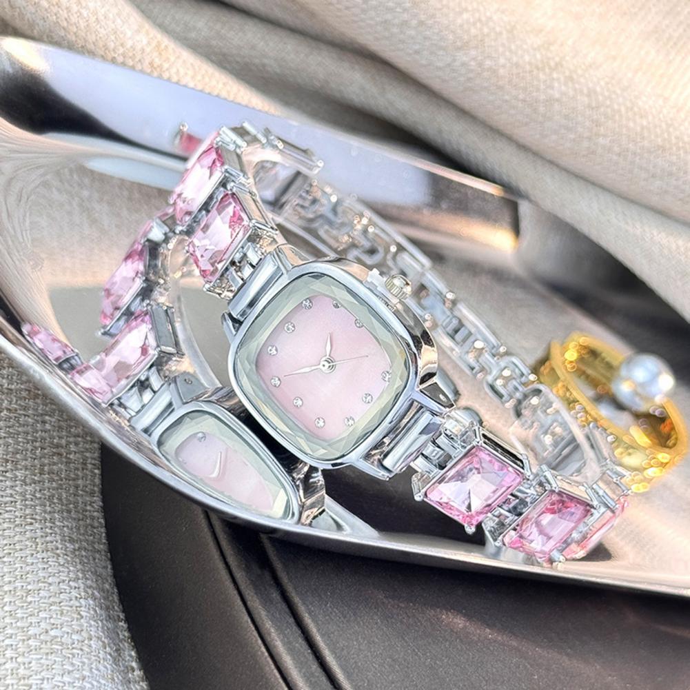 Luxury Watch Female - Montre-bracelet scintillante à cadran carré pour
