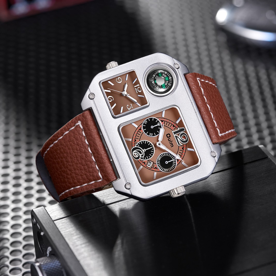 Compass Watch Luxury - Montre carrée pour homme, montre à