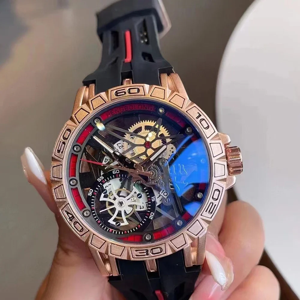 Luxury Watch With Rubber Strap - Montres en quartz 3D pour hommes,
