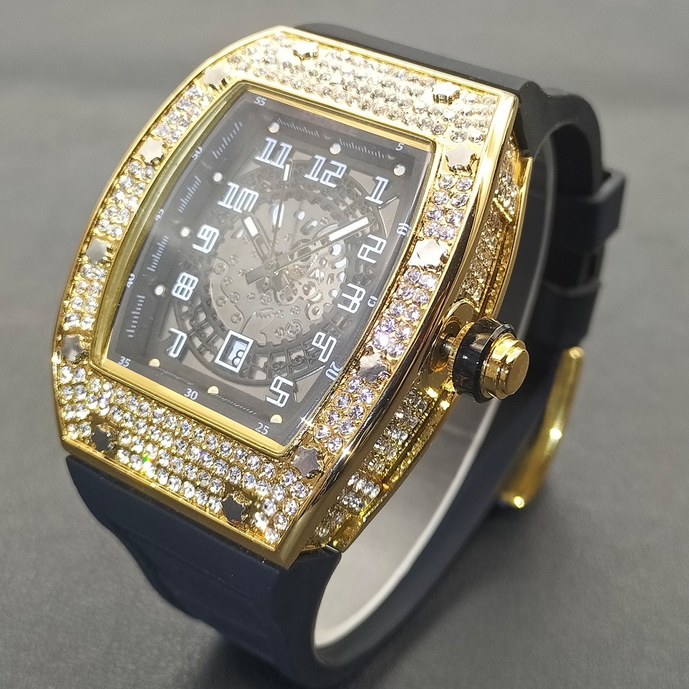 Luxury Watch With Rubber Strap - MISSFOX nouveaux hommes montres Tonneau bracelet