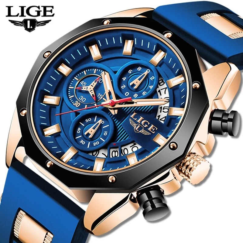 Luxury Watch Affordable - LIGE-Montre de sport en silicone pour