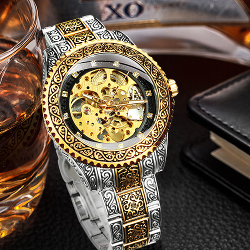 Luxury Watch Engraving - WINNER Montres mécaniques vintage pour hommes,