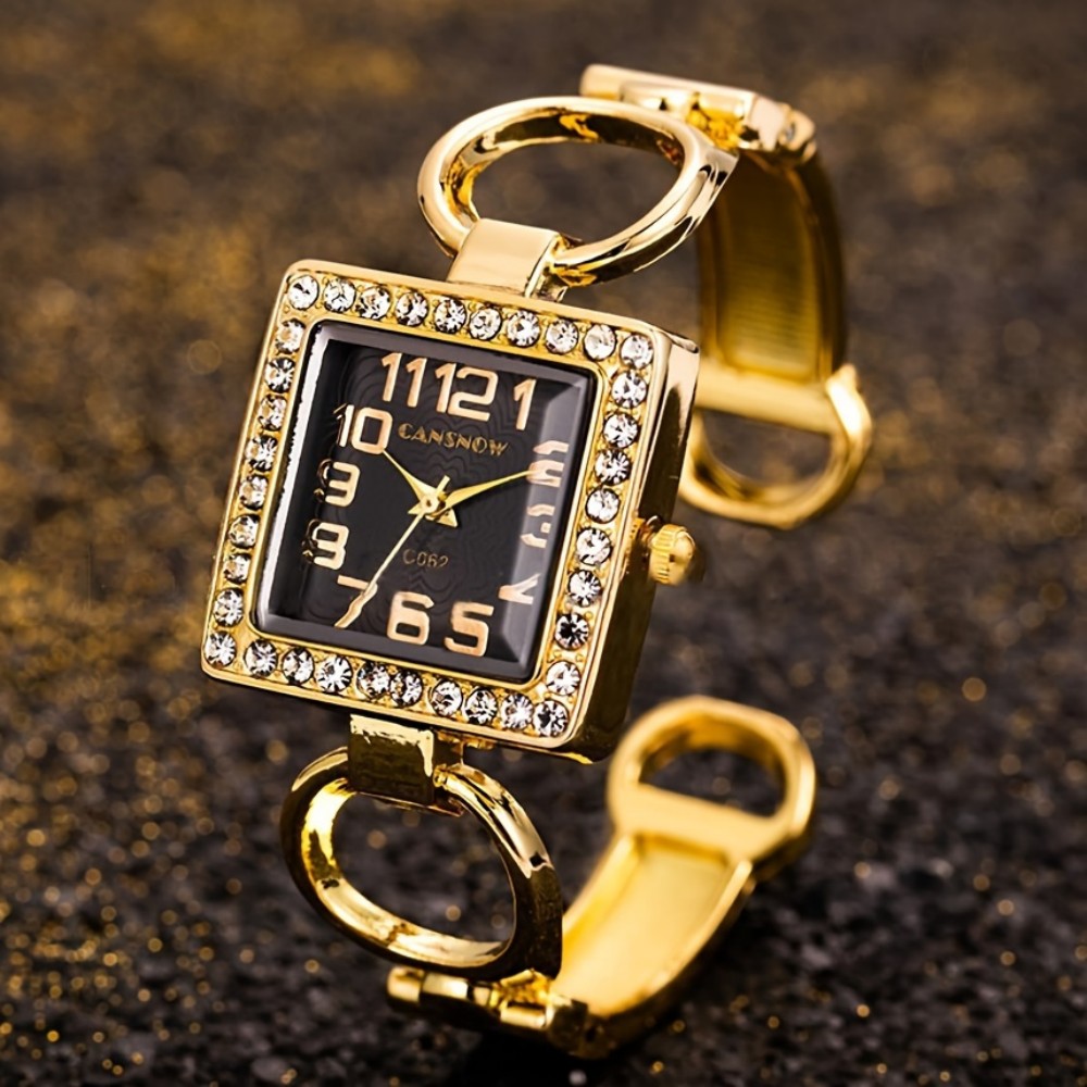 Luxury Watch Female - Mode de luxe strass cadran carré