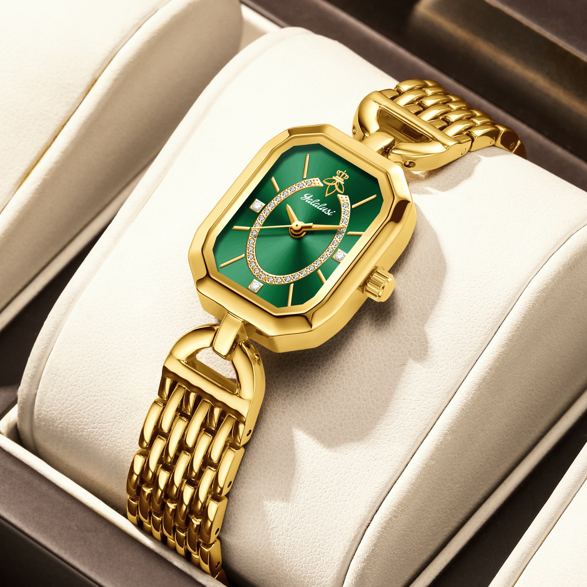 Luxury Watch Affordable - YaLaLuSi Montre-bracelet rétro à cadran carré,