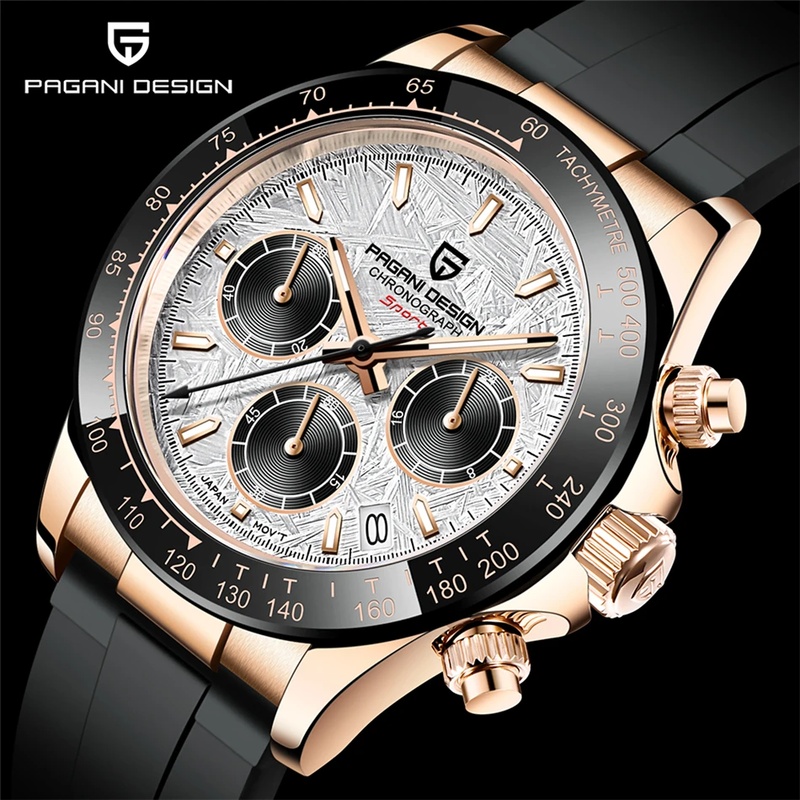 Luxury Watch With Rubber Strap - Pagani Design PD‑1644 Montre chronographe tachymètre