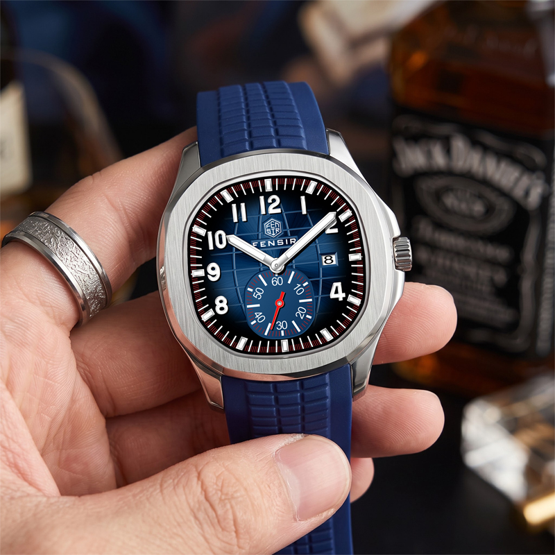 Luxury Watch With Rubber Strap - Montre à quartz pour homme, style