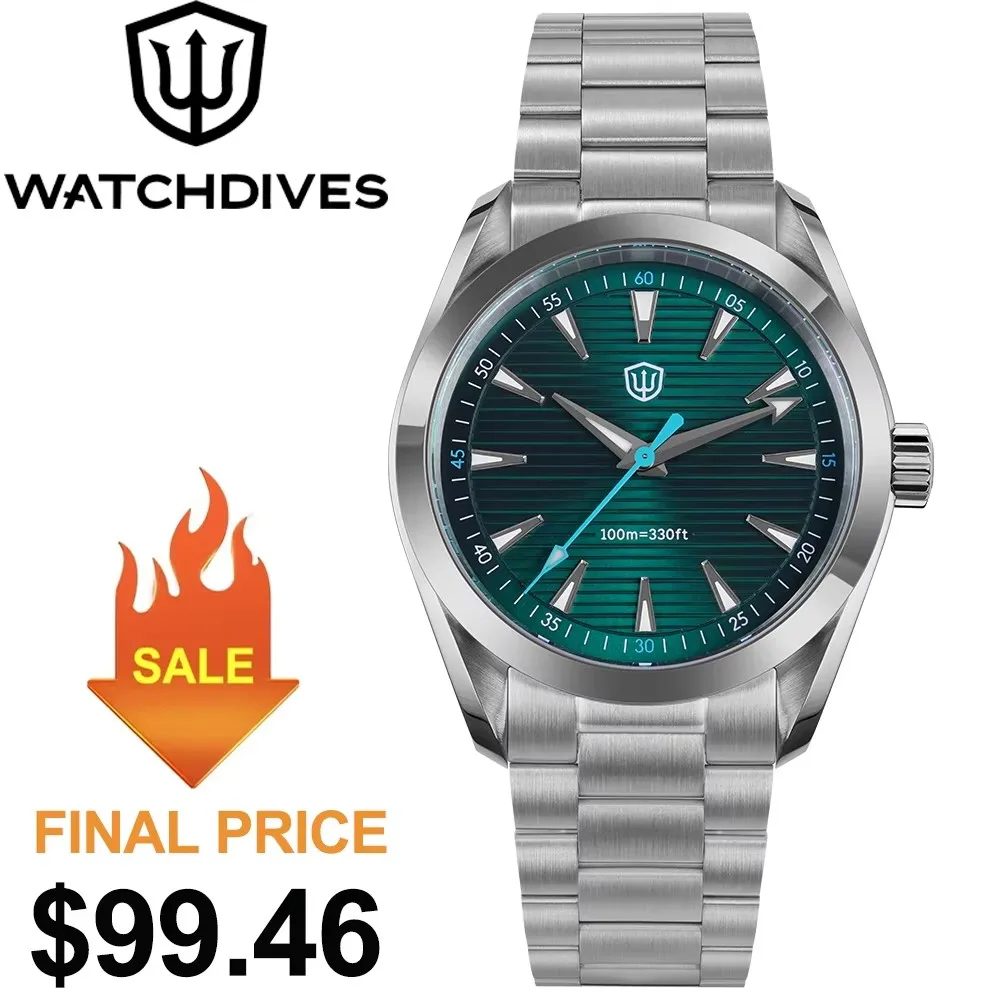 Guilloché Dial Watch - Watchdives 38mm montre à Quartz VH31