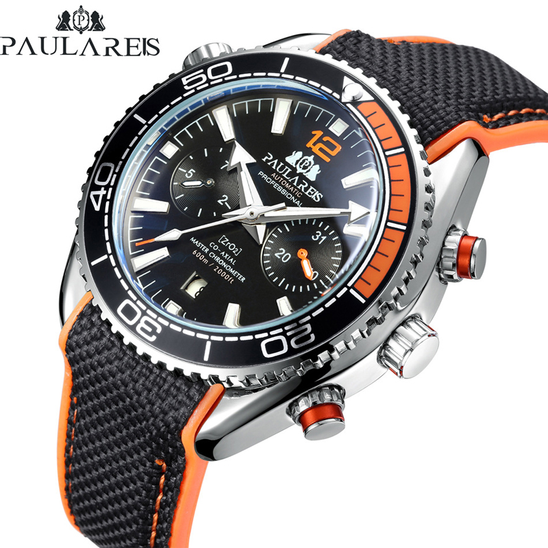 Luxury Watch With Rubber Strap - PAULAREIS P luxe hommes automatique auto