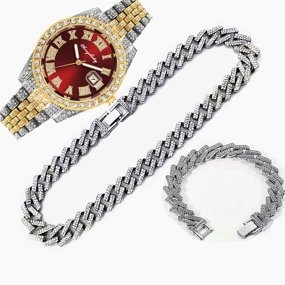 3 pièces montre glacée de luxe - Luxury Watch Miami avis et prix