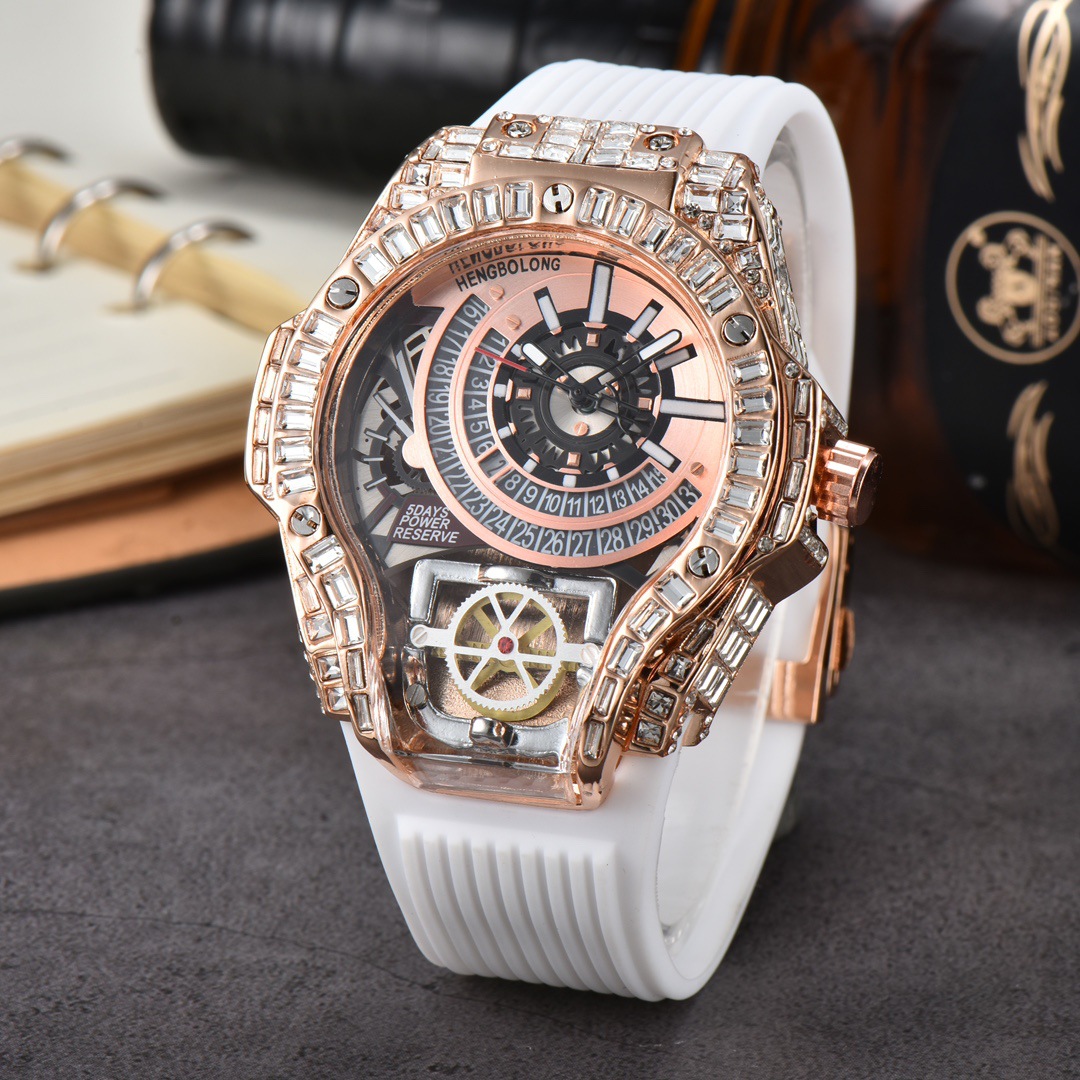 Boîtier en diamant complet aff - Luxury Watch With Rubber Strap avis et prix