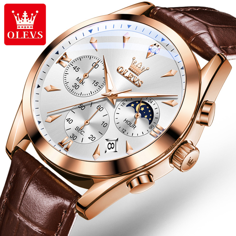 OLEVS-Montre à Quartz en Cuir  - Luxury Watch Audemars Piguet avis et prix