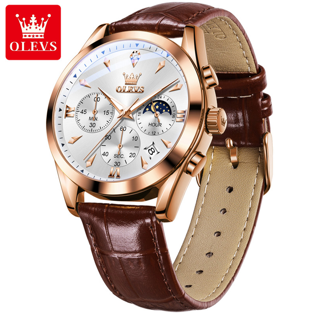 OLEVS-Montre à Quartz en Cuir  - Luxury Watch Audemars Piguet avis et prix
