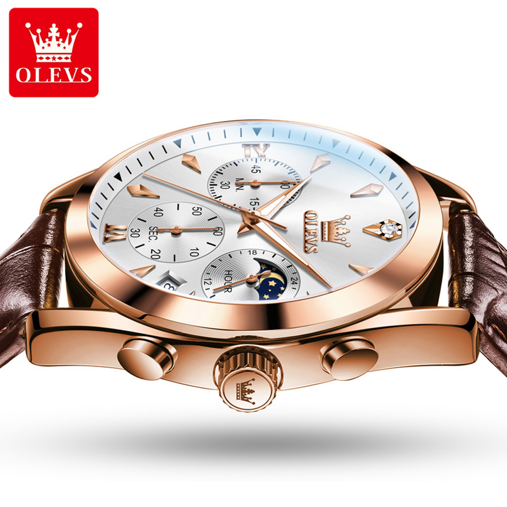 OLEVS-Montre à Quartz en Cuir  - Luxury Watch Audemars Piguet avis et prix